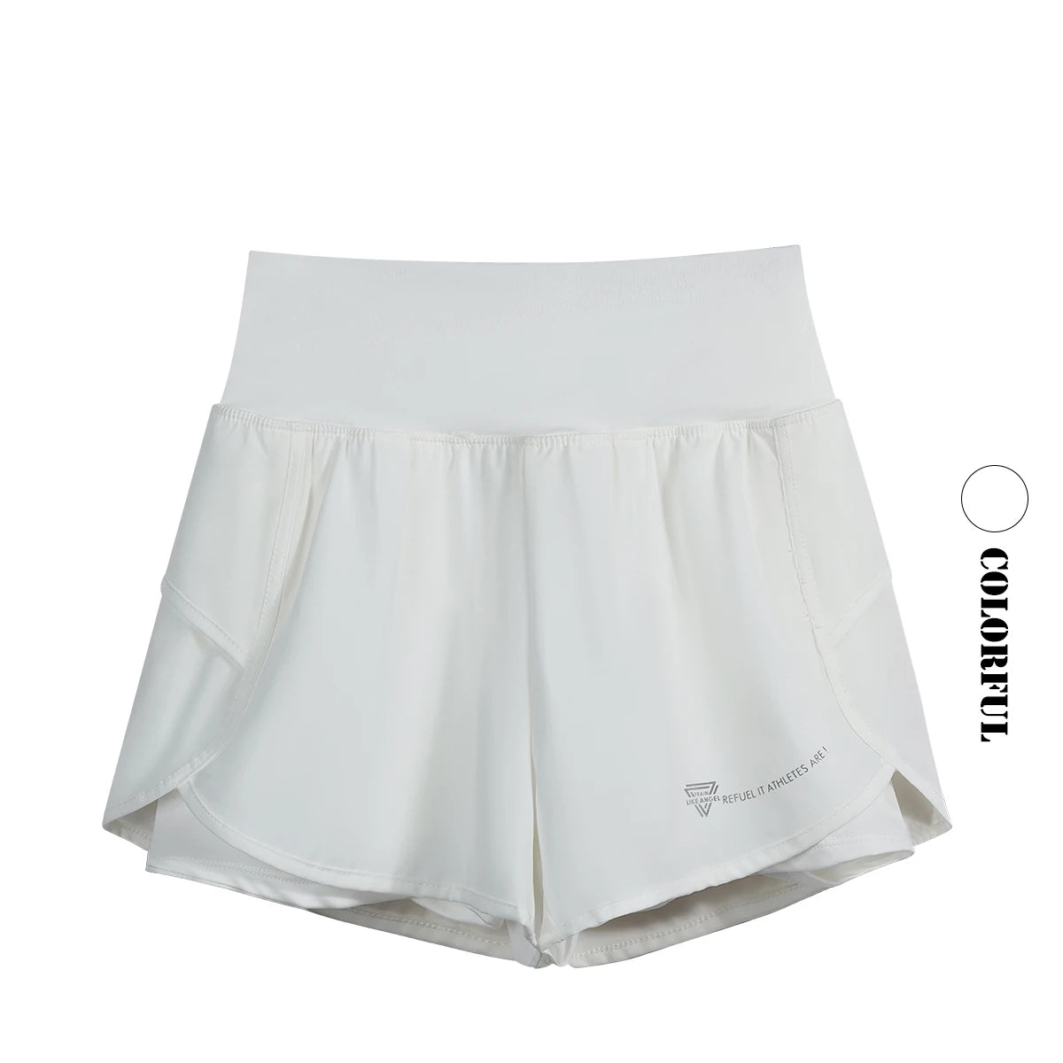 DRUR Yoga Short Woman Jogging Fitness Elastic Waist 2 In 1 Workout Shorts With Pockets