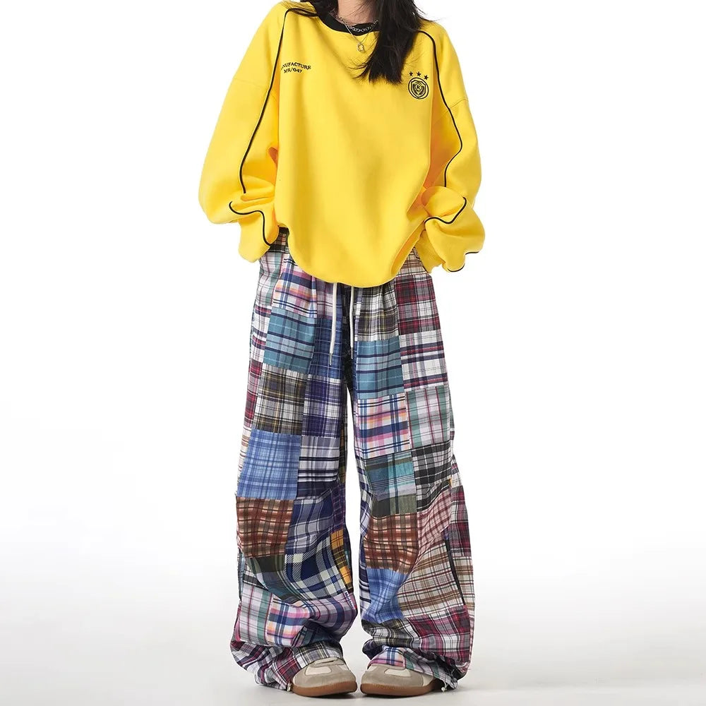 Women's Plaid Pants Harajuku Streetwear Y2k Retro Sweatpants 2000s Trashy 90s Aesthetic Vintage Trousers Fashion Casual Clothes