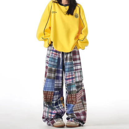 Women's Plaid Pants Harajuku Streetwear Y2k Retro Sweatpants 2000s Trashy 90s Aesthetic Vintage Trousers Fashion Casual Clothes