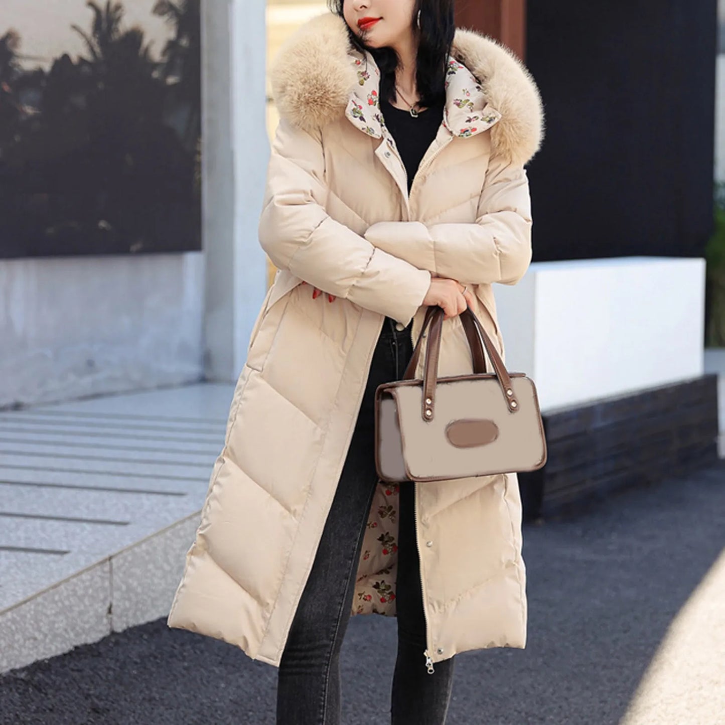 Women'S Winter Jackets Parkas 2024 Women Casual Solid Coat Jacket Hooded Pocket Reversible Wear Zipper Pocket Jaqueta Feminina