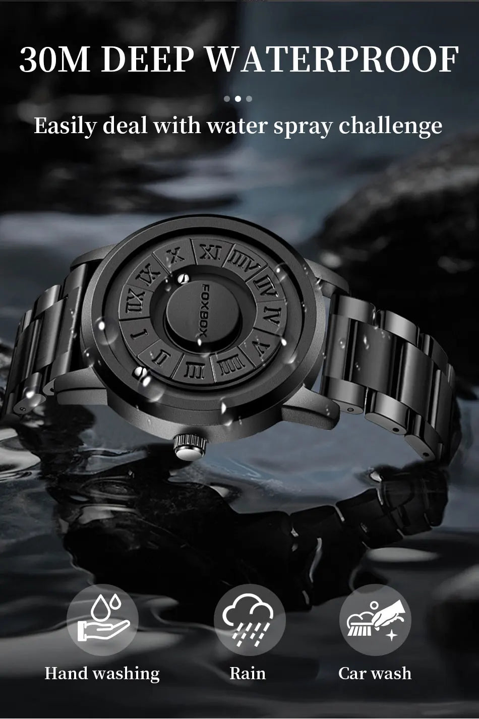 Military Waterproof Watch For Men Crolling Pointer Magnetic Force Watch Men Fashion Sport Quartz Chronograph