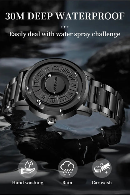 Military Waterproof Watch For Men Crolling Pointer Magnetic Force Watch Men Fashion Sport Quartz Chronograph