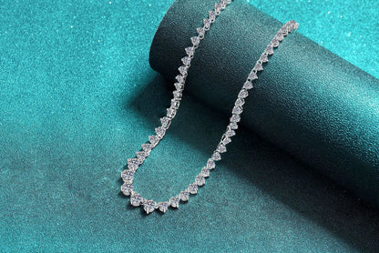 Gorgeous Full-Stone Luxury Layerable Necklace Women's PT950 Platinum 12Ct Moissanite - Starry river inlaid,platinum permanent