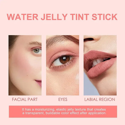 3-in-1 Cheek Lip Tinted Moistured Blush Stick Eyes Cheek Lip Brighten Cream Water Jelly Tint Stick Matte Contour Makeup