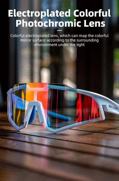 Photochromic Polarized Lens Adjustable Nose Support Myopia Frame Sports Men Women Cycling Goggle