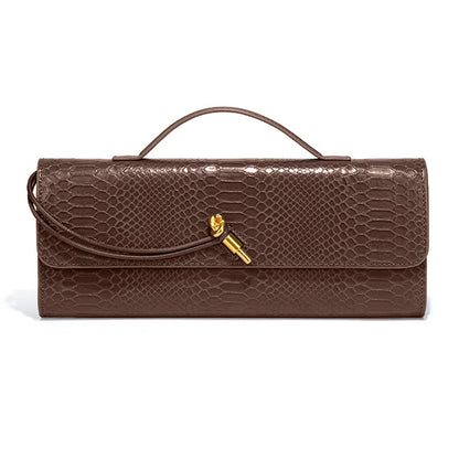 Burgundy bag cherry red envelope wine red envelope upscale new handbag crocodile flip hand