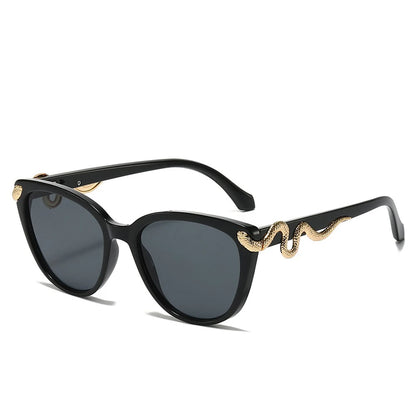 Metal Snake Trendy Street Shot Sun Glasses Brand Designer Ladies