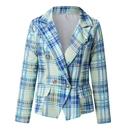 New In Outwears Printed Faux Wool Thin Coat Trench Jacket Ladies Long Overcoat Outwear Fashion Woman Blazer 2022 Abrigo Mujer