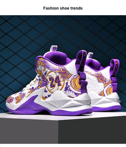 Men's Basketball Breathable Outdoor Shoes Fashion Graffiti Training Shoes