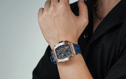 Luxury Brand Tonneau Design Waterproof Clock Stainless Steel Wristwatch Rectangle