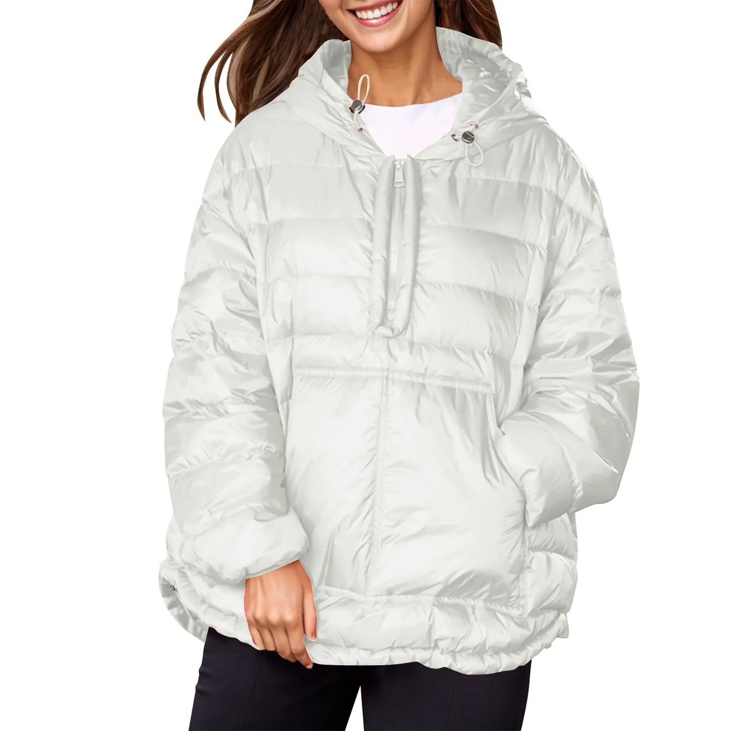 Plus Size Parkas For Women Casual Women Casual Hoodies Pocket Coat Lightweight Jacket Winter Coats For Women пуховик женский