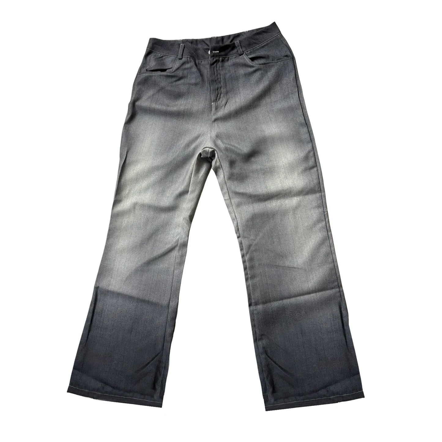 Women's Large Hole Patchwork Jeans High Waist Wide Legs Casual Bottoms Denim