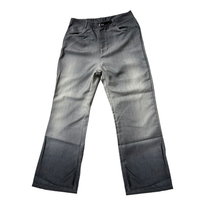 Women's Large Hole Patchwork Jeans High Waist Wide Legs Casual Bottoms Denim