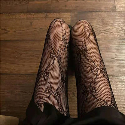 Pantyhose Lace Mesh Floral Pattern Print Nylon Stocking Leggings