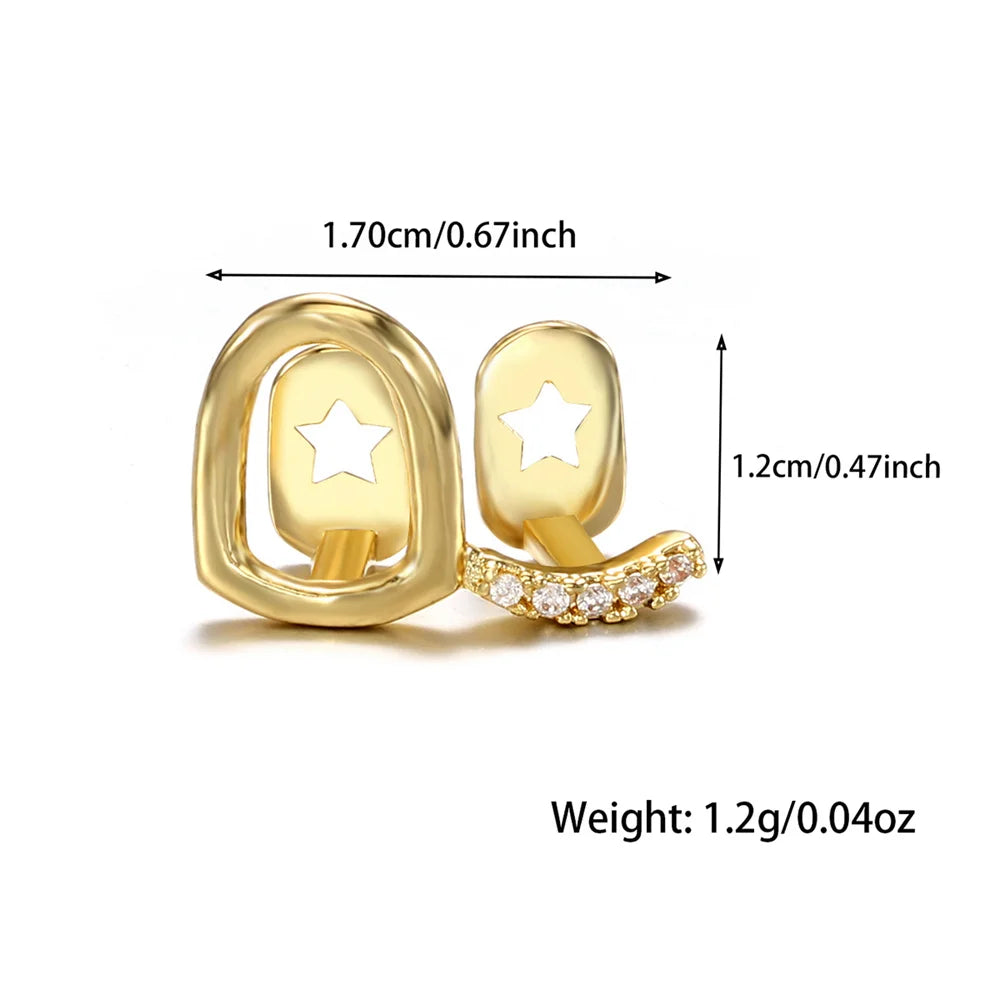 1PC Single Hip Hop Star Heart Pattern Teeth Grillz Removable Dental Grills Teeth Punk Teeth Caps