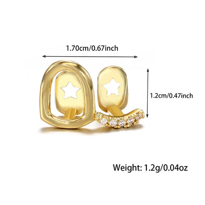 1PC Single Hip Hop Star Heart Pattern Teeth Grillz Removable Dental Grills Teeth Punk Teeth Caps
