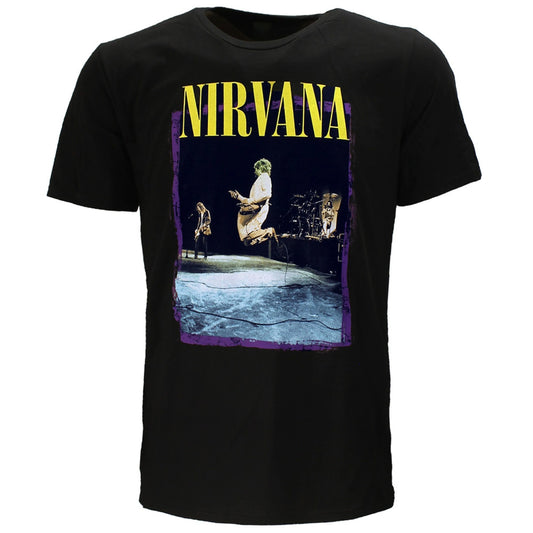 Nirvana Stage Jump T-Shirt Men's and Women's Short Sleeve Vintage Band Y2k Brand T-shirt Summer Tops Men Clothing Streetwear