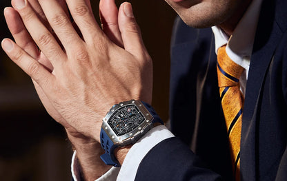 Luxury Brand Tonneau Design Waterproof Clock Stainless Steel Wristwatch Rectangle