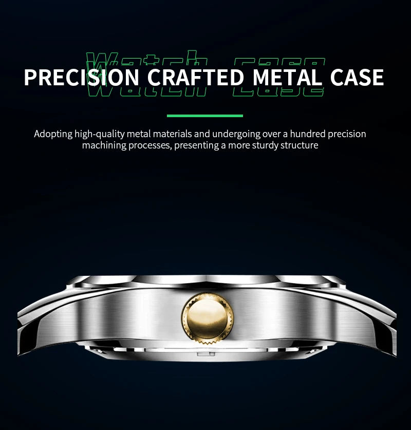 Men Watch Water Diamond Luxury Night Glow Double Calendar Quartz Movement 41mm Blue Gold Stainless Steel