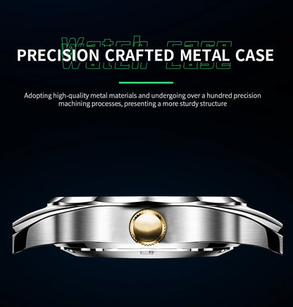 Men Watch Water Diamond Luxury Night Glow Double Calendar Quartz Movement 41mm Blue Gold Stainless Steel