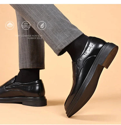 Leather Shoes for Men Wedding Formal Oxfords Business Casual Office Work Shoes for Men Classic Luxury Pointy Men's Dress Shoes