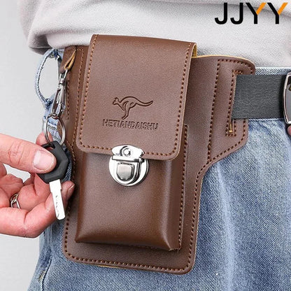 1PC Multifunctional Mens Leather Mobile Phone Bag Belt Clip Travel Hiking Case Cover