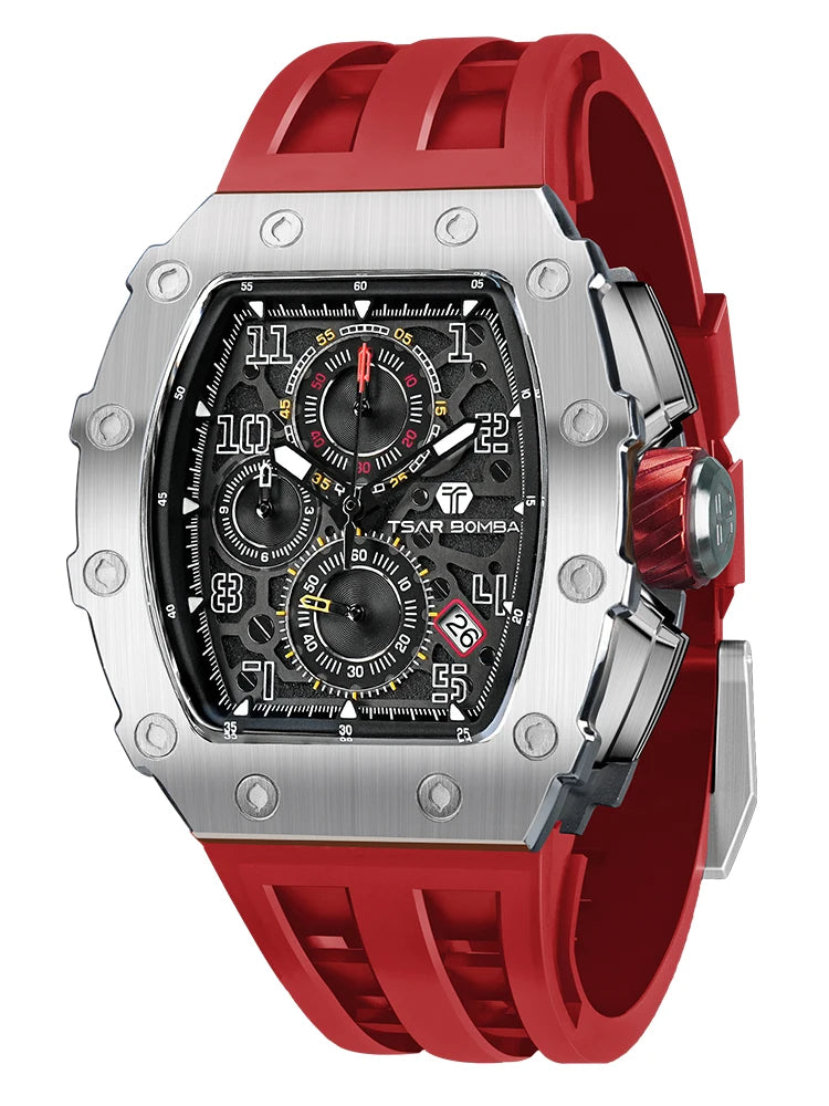 Luxury Brand Tonneau Design Waterproof Clock Stainless Steel Wristwatch Rectangle