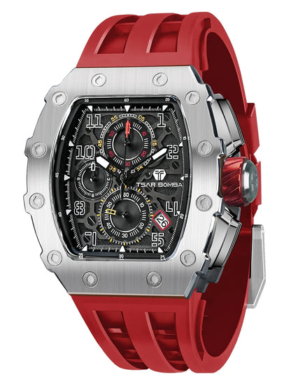 Luxury Brand Tonneau Design Waterproof Clock Stainless Steel Wristwatch Rectangle