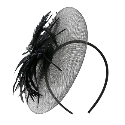 Retro Fascinators Women Feather Floral Mesh Headband Fascinator Hat Headwear Party Wedding Church