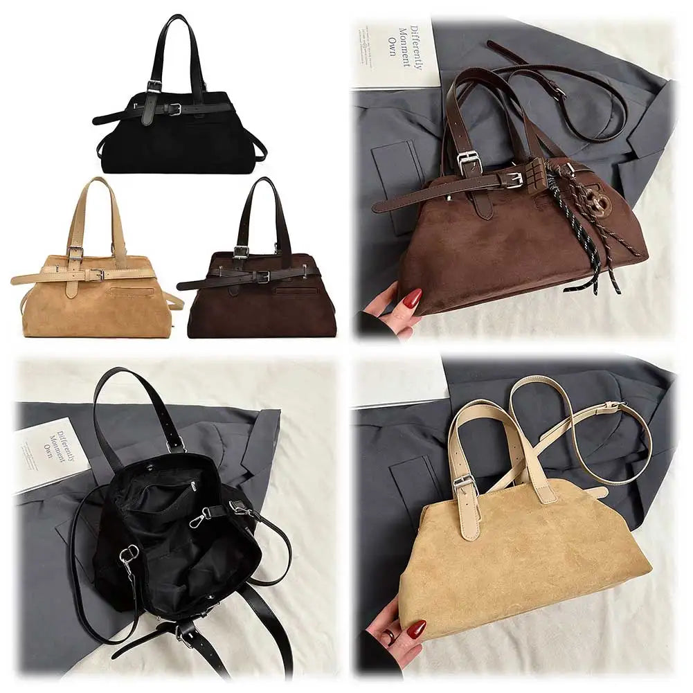 Women Retro Top Handle Bag PU Fashion Shoulder Satchel Work Bag
