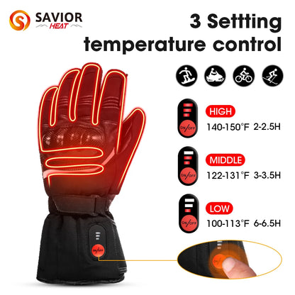 Savior Heat 100% Waterproof Motorcycle Gloves  Riding Heating Gloves With Bettery Warmer Hand Joints Leather