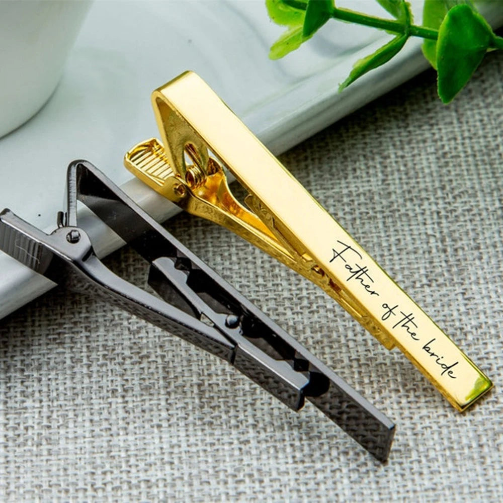 Personalized Name Tie Clips Fashion Clasp Practical Necktie Clasp Custom Engraved