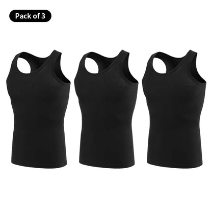 3/5 Pcs European plus-size men's cotton loose plus-size youth fitness sleeveless round neck