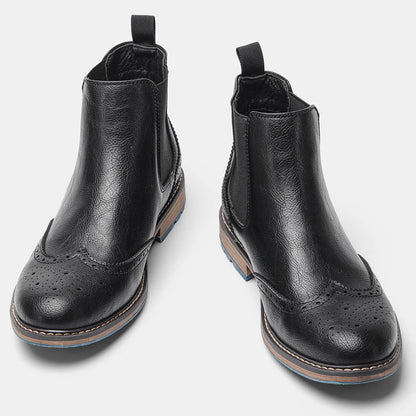 Brogue Chelsea Men Boots 2025 American style Comfortable Fashion Leather Boots