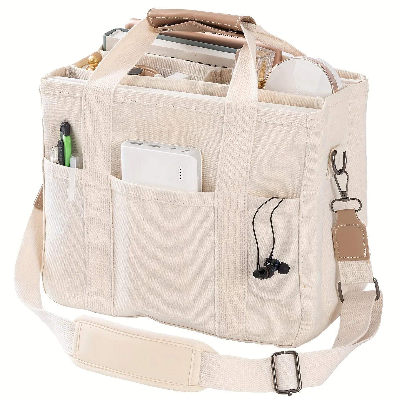 Women's Bag Canvas Large Capacity Multi Tote Handbag Layer Function Crossbody Bag