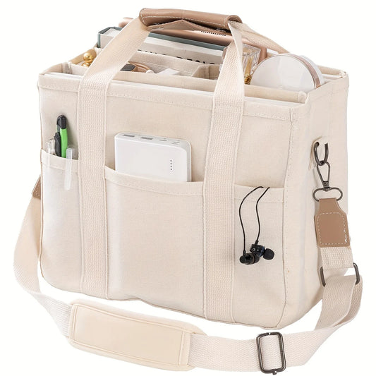 Women's Bag Canvas Large Capacity Multi Tote Handbag Layer Function Crossbody Bag