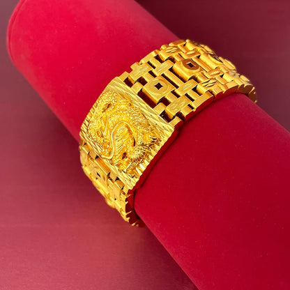 High-end boutique 9999 24K real gold men's boss bracelet domineering Xianglong watch bracelet