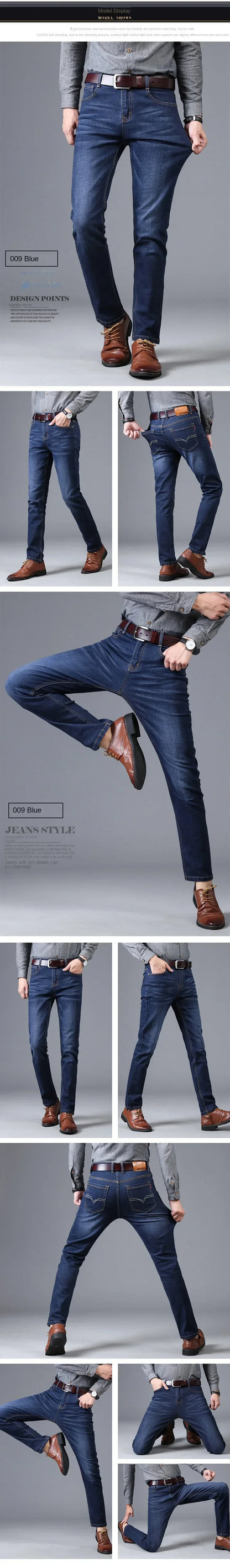 Stretch Men's Jeans Men's Style Straight and Versatile Long Pants