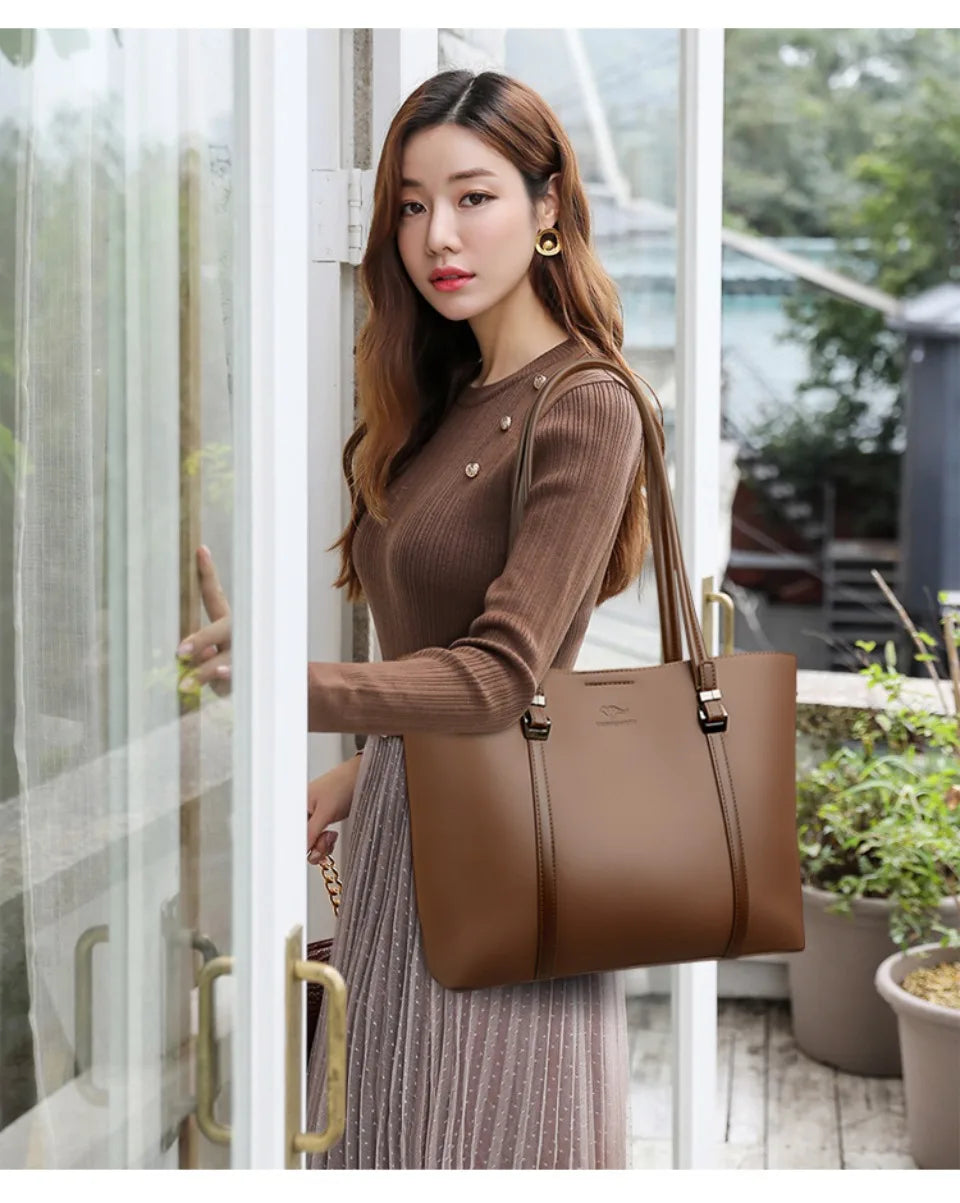 Luxury Shoulder Bags High-End Pu Leather Handbags Caual Tote