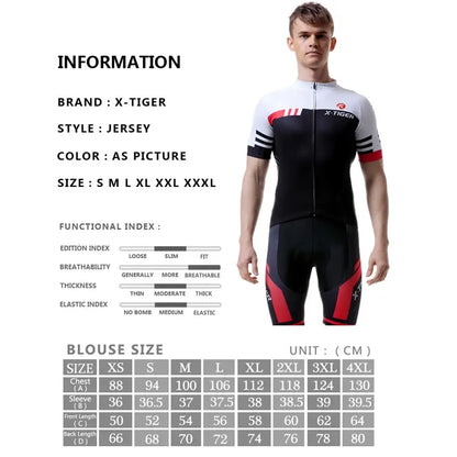 X-TIGER Summer Short Sleeve Pro Cycling Jersey Mountain Bicycle Clothing Racing Bike Jerseys