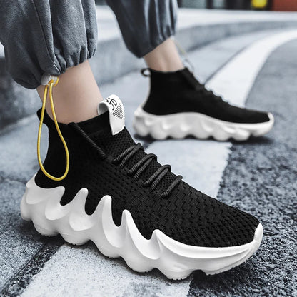 Mens High Top Fashion Sneakers Breathable Shoes Comfortable Sneakers Heighten Sports Shoes Men Lightweight