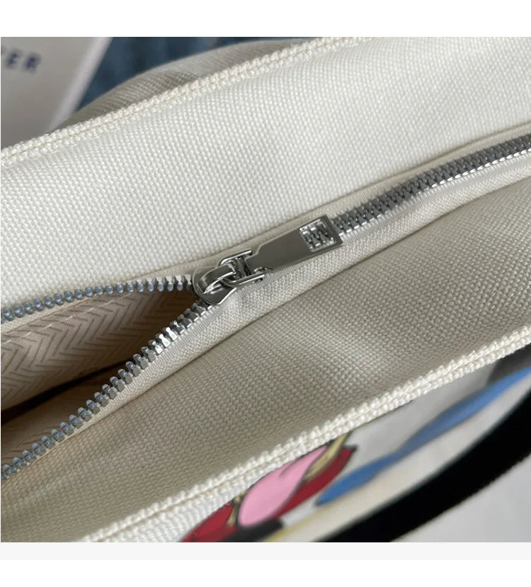 DisneyCartoon Mickey Fashion Versatile Large Capacity Canvas Shoulder Bag Women's Casual Versatile Tote Bag