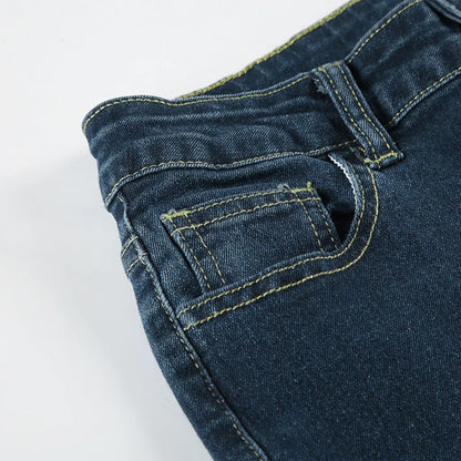 Woman's Flowers Embroidered Flared Denim Pants Slim Dragging Long Jeans