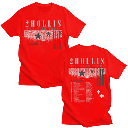 2Hollis The Star Tour 2025 T-shirt Cotton Short-sleeved Women Men Fashion Casual Tshirt High Quality Soft Top New Versatile Tees