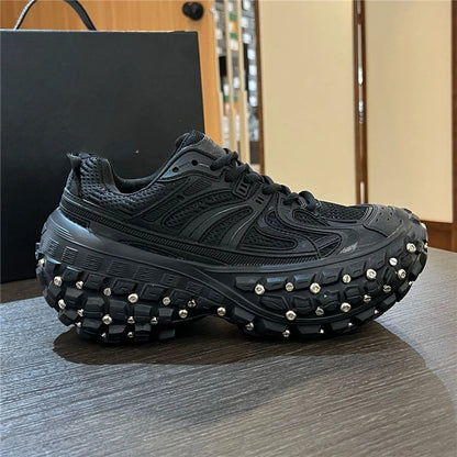 Metal Rivet Men Sneakers Casual Trainers Designer Luxury Brand Runway Unisex Shoes