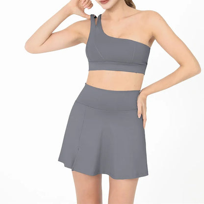 Women's Tracksuit Yoga Tennis Skirt Sets Short Sports Suit Gym Outfit Sexy Fitness Sportswear Golf Dress 2 Piece Workout Clothes
