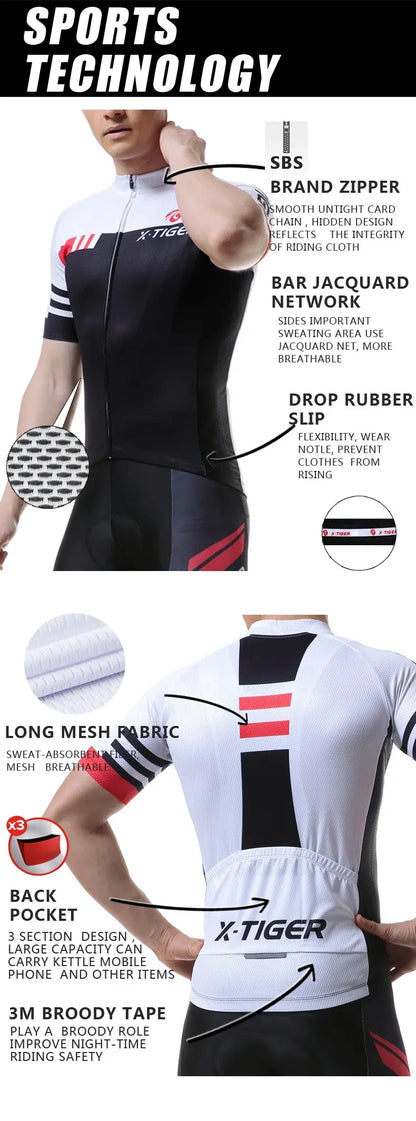 X-TIGER Summer Short Sleeve Pro Cycling Jersey Mountain Bicycle Clothing Racing Bike Jerseys