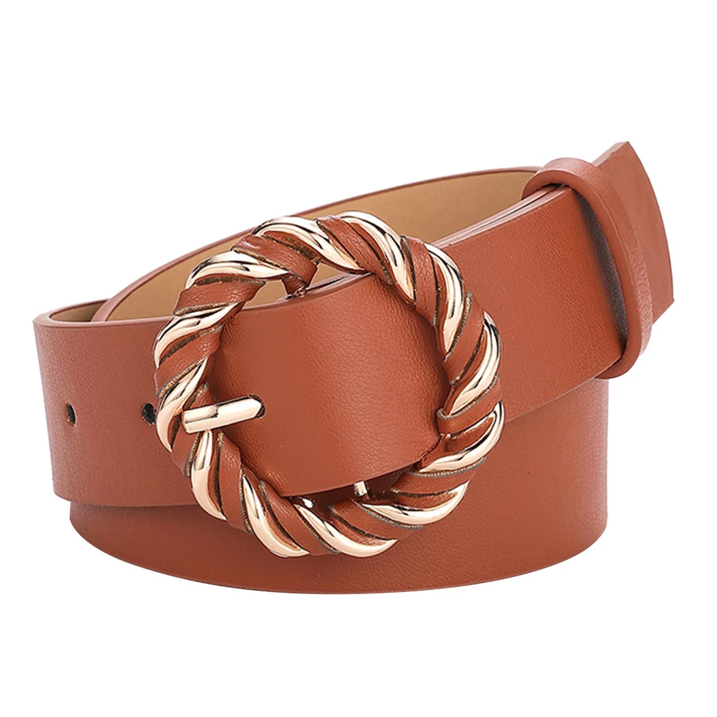 Belt for Men Women Soft Leather With O Ring Buckle