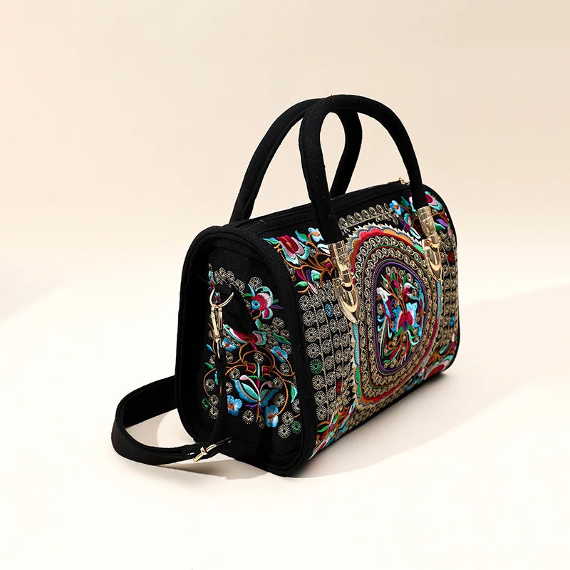 Women Shoulder Bag Handmade Embroidered Bohemia Handbag Large Capacity Canvas Shopping Tote