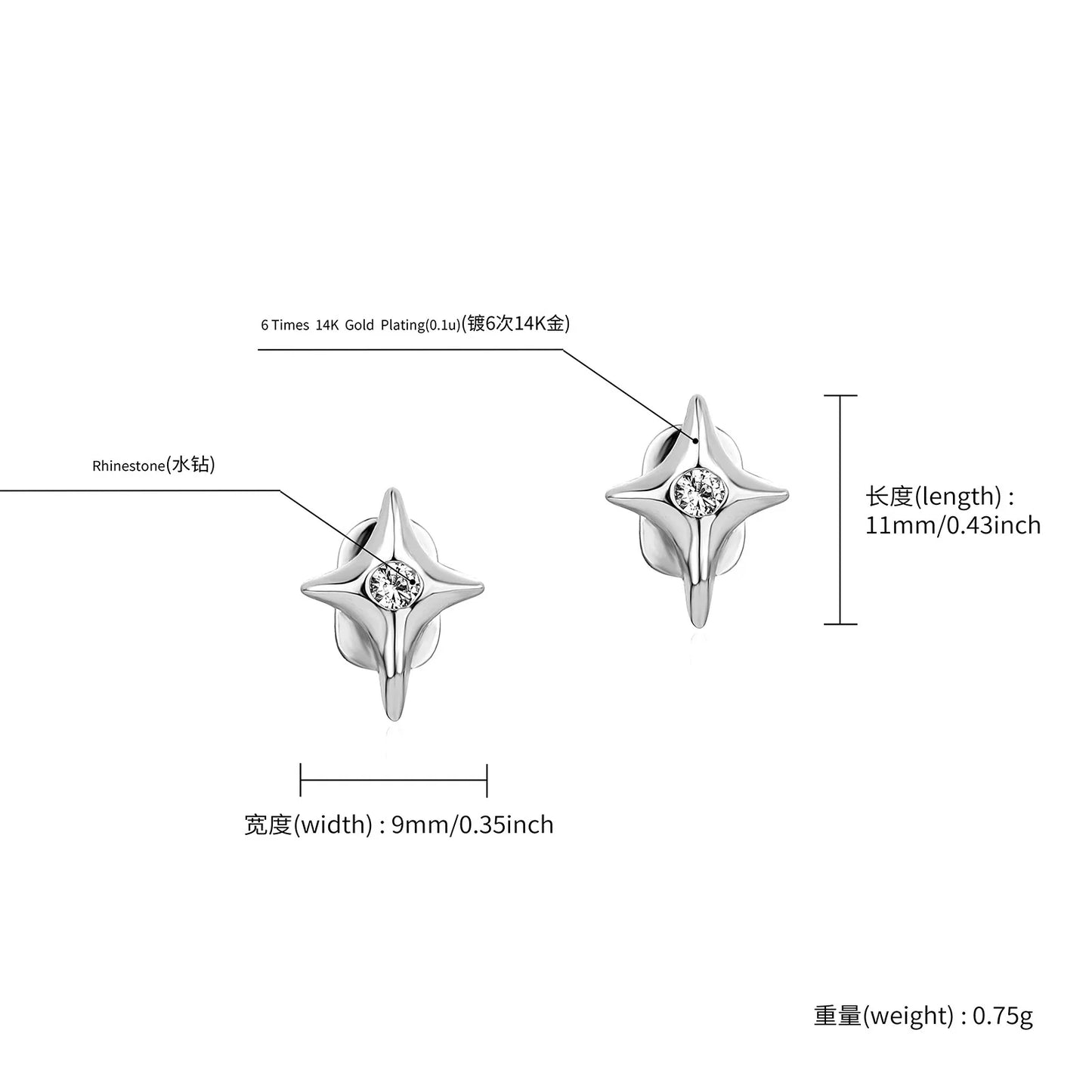 Cute CZ Stone Star Teeth Grillz Braces Gold Color Y2K Elegant Shiny Zircon Tooth Caps